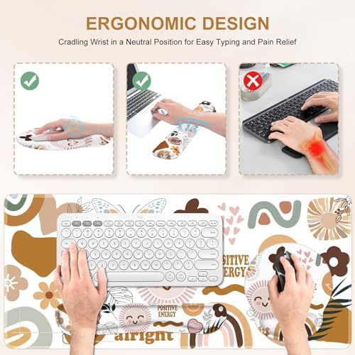 iCasso Sticker Keyboard Mat 35.4"x15.7", Desktop Mat for Workspace