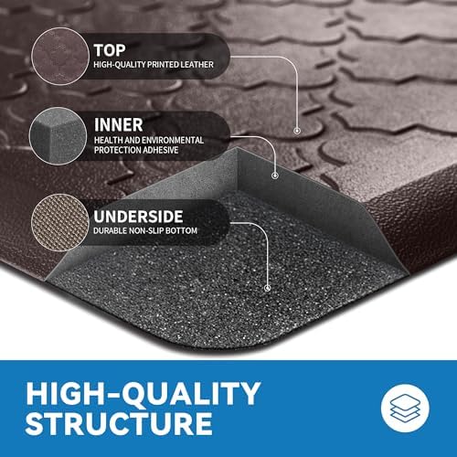 Kitchen Mats for Floor, Long Anti Fatigue Cushioned Mat, Chocolate