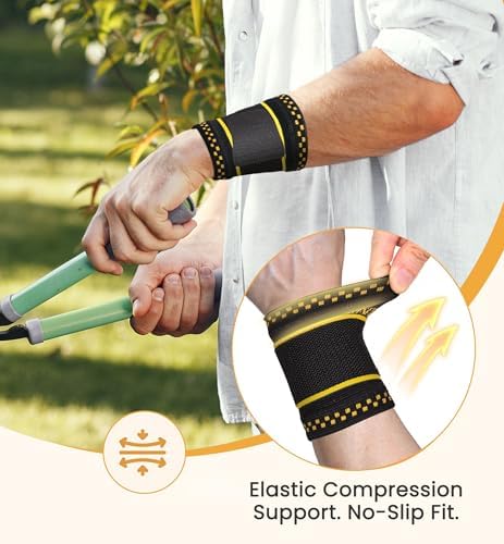 Copper Infused Compression Wrist Support Brace with Adjustable Wrap, Small