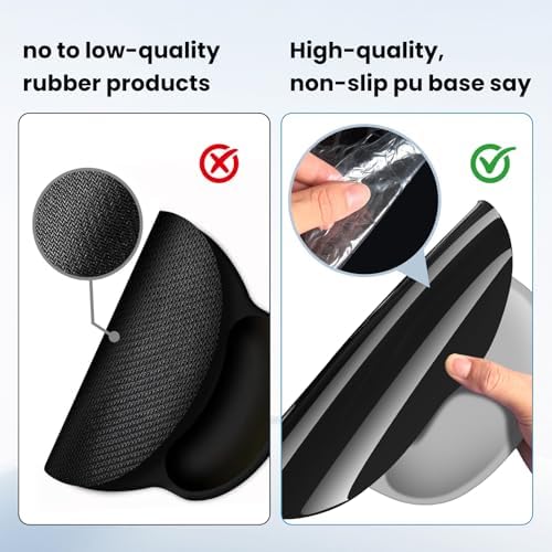 Mouse pad with Wrist Rest,Relieving Pain Memory Foam Computer pad, Ergonomic Desktop Mouse, Silicone Material Mouse pad, with Non-Slip PU Base (Grey)