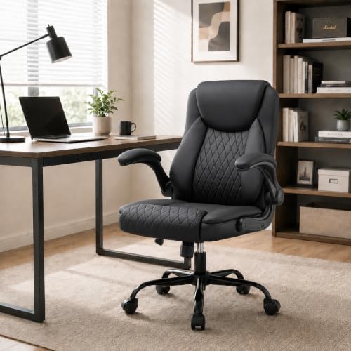 GTPLAYER Office Executive Chair with Flip-up Arms, Ink Black