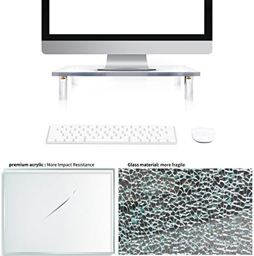 YestBuy 20x7.5 Acrylic Monitor Stand Riser, Clear Computer Stand for Laptop, iMac, Pc, Printer, Desktop Ergonomic,Desk Riser Work from Home Accessories Office Supplies Platform Save Space