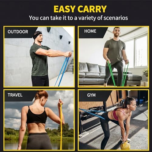 ROSAPOAR Resistance Band Pull up Band Fitness Exercise Bands Natural Latex for Workout Body Stretch Powerlifting Band Fitness Sport Training at Home/The Gym