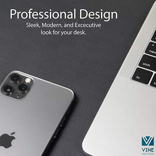 Vine Creations Leather Desk Mat Large 32" x 17", Desk Protector Mat, PU Leather Desk Pad, Large Mouse Pad, Desk Blotter, Desk Pads on Top of Desks, Desk Matt for Desktop, Office Desk Mat (Black)