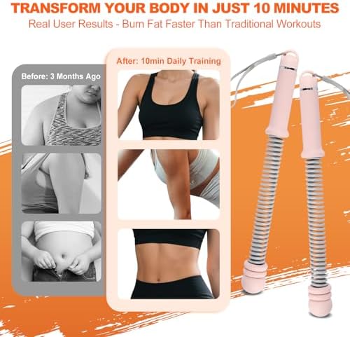 Adjustable Weighted Ropeless Battle Ropes for Home Gym, Heavy Duty Portable Workout Rope for Strength Building & Low-Impact Cardio, Fitness Equipment for Men & Women with HIIT Training