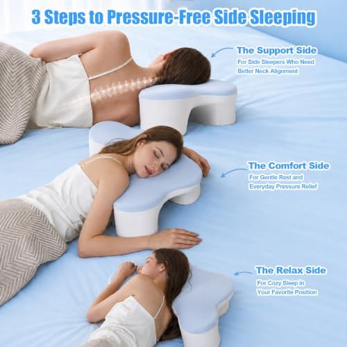 Side Sleeper Pillow with Arm Hole, Ergonomic Pillow, (High Loft)