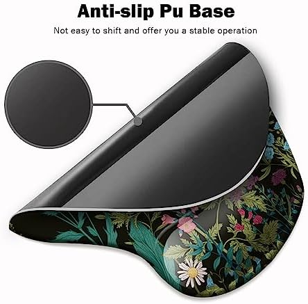 Dooke Ergonomic Mouse Pad with Wrist Support and Coaster,Mouse Pads with Non-Slip PU Base for Home Office Working Studying Easy Typing & Pain Relief Weeds