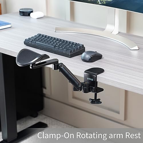 VIVO Black Clamp-on Adjustable Arm Rest, MOUNT-ARM01