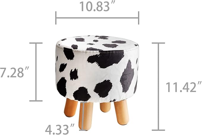 H&B Luxuries Fabric Round Padded Ottoman Foot Rest Stool