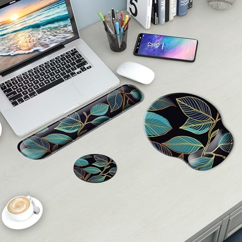 Mouse Pad and Keyboard Wrist Rest Support,Ergonomic Mouse Pad Set