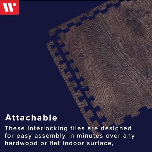 Forest Floor Farmhouse 3/8 Inch Thick Printed Foam Tiles, Premium Wood Grain Interlocking Foam Floor Mats, Anti-Fatigue Flooring – Stylish Flooring Solution