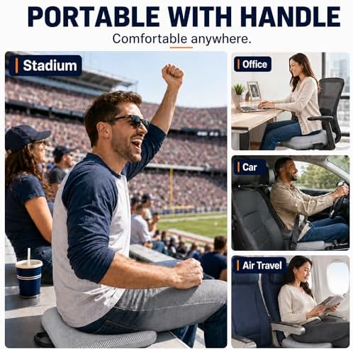 Sojoy 3 in 1 Foldable Gel Seat Cushion Featured with Memory Foam Breathable Seat Cushion for Pressure Relief (Size: 18.5“ x 15" x 2"，Gray Mesh)