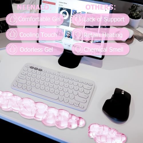 Gel Cloud Wrist Rest Keyboard, Ergonomic Keyboard Wrist Rest, Pink