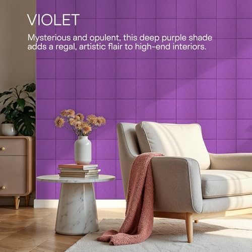 MaxGear Felt Bulletin Board 48" x 36", Violet Felt Wall Tiles Wall Decor