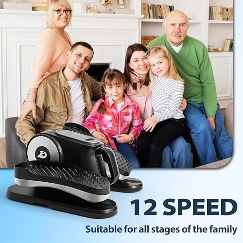 Under Desk Elliptical Machine with 12 Speed Levels for Whole Family