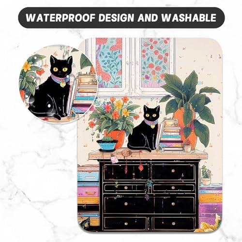 Small Mouse Pad, Mini Mouse Pad 6 x 8 Inch, Thick Rubber Waterproof Mouse Mat, Cute Mousepad for Women Men Wireless Mouse Laptops Home Office, Cat on Closet