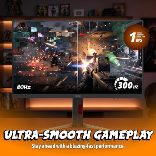 AOC 27 Inch Gaming Monitor QHD 300Hz Mini-LED HDR1000, Q27G4SMN