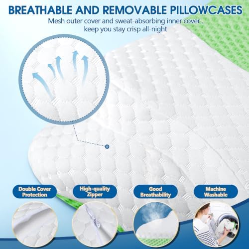 CHxxy Memory Foam Pillows, Cervical Pillow for Neck & Shoulder Pain Relief