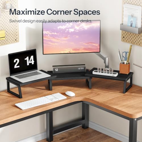 HOOBRO Dual Monitor Stand Riser, Computer Monitor Stand for PC, Black