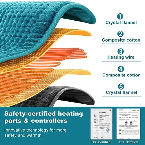 Electric Heating Pad for Back: VAAGHANM 33" x 17" Extra Large Heat Pad for Shoulder & Neck & Back - 6 Temperature Settings & Auto Shut-Off Timer