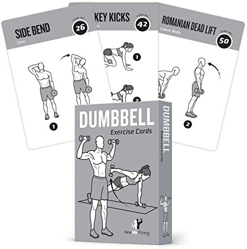 NewMe Fitness Dumbbell Workout Cards - 50 Card Exercise Deck