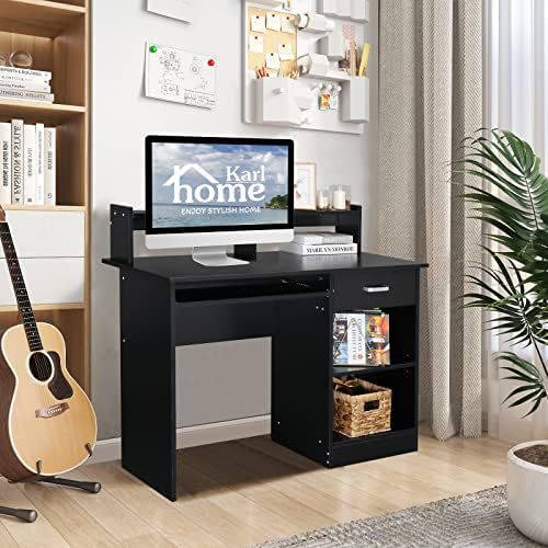 Karl home Computer Desk Study Writing Desk, Black