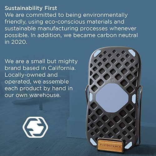 FluidStance Adult Balance Board for Standing Desk - Anti Fatigue USA Made 360 Degree Rocker Wobble Board as Exercise Equipment to Increase Focus & Movement - Sustainable Anti-Slip Plane Standing Board
