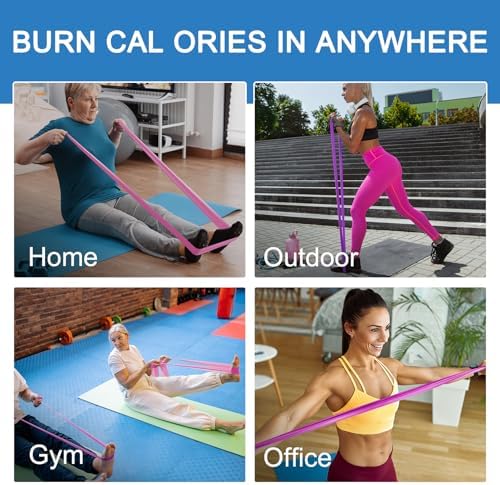 5-Piece Resistance Bands Set, 5.9 ft, Latex-Free for Exercise and Therapy