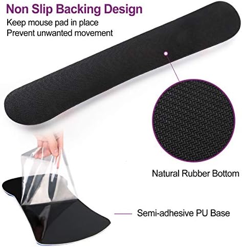 ToLuLu Keyboard Wrist Rest Pad Ergonomic Mouse Pad Set, Mouse Pad for Computer Laptop, Non Slip Mousepad Keyboard Wrist Support with Raised Memory Foam for Easy Typing Pain Relief, Purple Butterfly