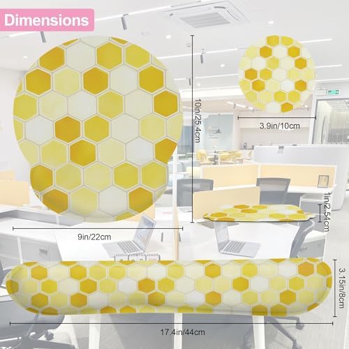 Honeycomb Bee Geometric Ergonomic Wrist Support Keyboard Mouse Wrist Rest Set, Computer Office Comfortable Wrist Rest for Mouse Easy Typing