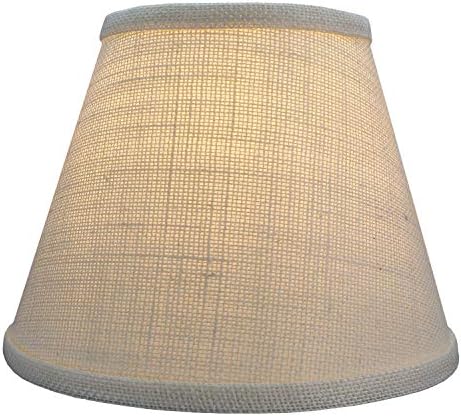 FenchelShades.com Lampshade 6" Top Diameter x 10" Bottom Diameter x 8" Slant Height with Spider Attachment Diameter 0.4 Inch for Lamps with a Harp (Burlap Off-White)