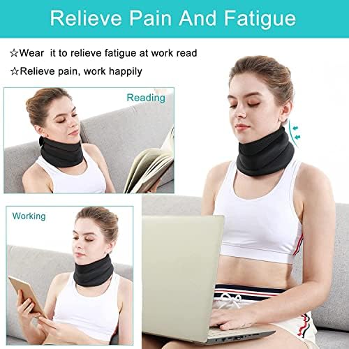 Neck Support Brace for Neck Pain and Support, Soft Foam Cervical Collar for Sleeping, Adjustable Neck Brace for Women and Men Cervical Spine Pressure Relief, Keep Vertebrae Stable and Aligned (M)