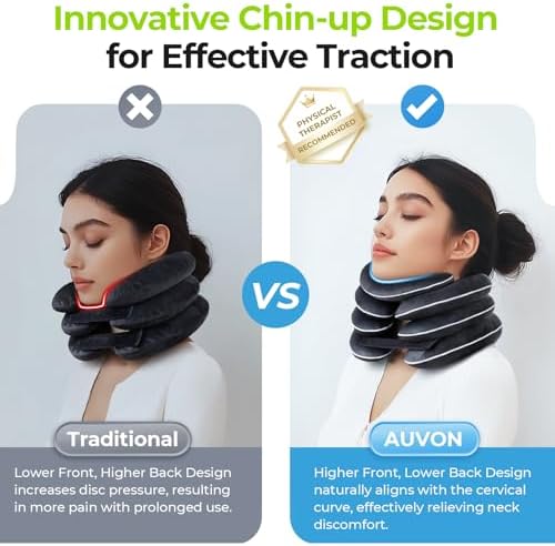 ervical Neck Traction Device with Innovative Neck Decompression Design, Inflatable Neck Stretcher for Instant Neck Pain Relief, Neck Brace Pillow for Neck Support, Home Use