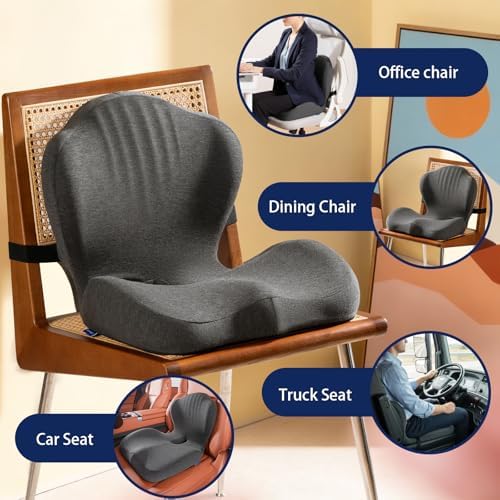 Cupocupa Car Seat Cushion with Back Support, Memory Foam Driver Cushion