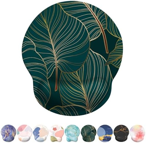 eulps Mouse Pad with Wrist Rest, Comfortable Computer Mousepad with Gel Wrist Support Smooth Surface and Non-Slip PU Base for Pain Relief, Laptop, Office & Home (Tropical Plants)