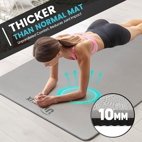 UMINEUX Large Yoga Mat for Men and Women 1/4 & 2/5 Inch Extra Thick TPE Fitness Mat for Home Gym Workout, Non-Slip, Eco Friendly Exercise Mat for Yoga, Pilates, Stretching, Meditation