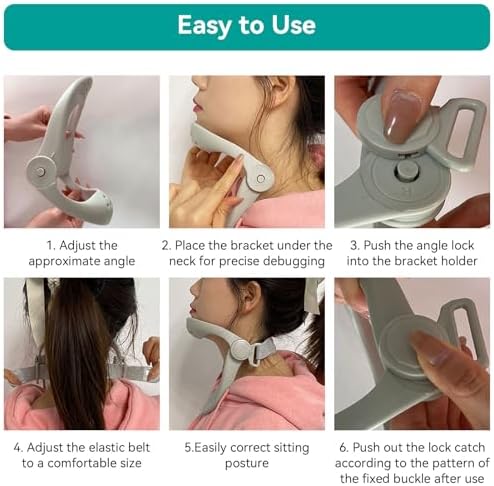 Agatige Neck Brace for Posture, 360 Degree Adjustable Neck Support Posture Spine Corrector Neck Brace Cervical Traction Device for Women and Men Cervical Spine Pressure Relief (1PCS)