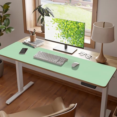 Leather Desk Pad Mat, Green Desk Mat, 47.2" x 16.9"