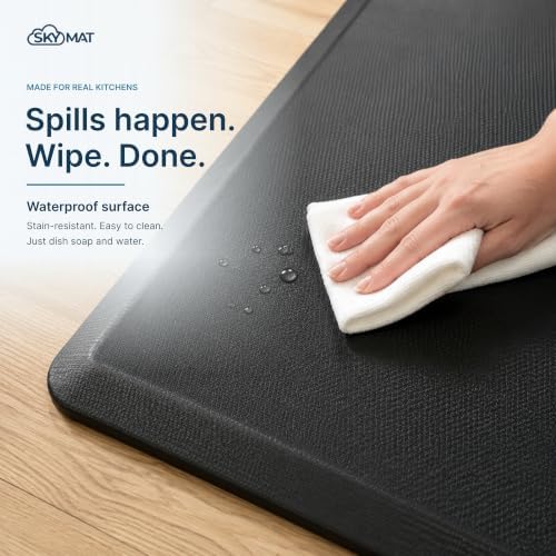 Sky Solutions Anti Fatigue Kitchen Mats for Floor (20inx39in,Black)