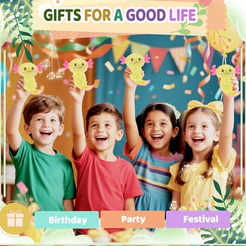 Axolotl Squishy Stress Relief Toy Glitter Fidget Toys Cute Malt Sugar Axolotl Toy Fidget Toys Adults Fidget Toy for Kids Youth Adult, Party Favors Anxiety Relief Squishy Toys(Yellow)