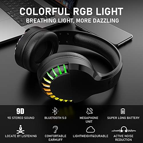 Wireless Gaming Membrane Keyboard Mouse and Bluetooth Headset Kit-Black RGB
