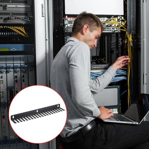Sumnacon Wall Mountable Cable Hanger and Organizer Steel Cable Rack with 19 Cables Slots Width from 5-9mm,Sturdy Cables Holder Black Cord Rack Organizer for Office Studio Desk Bench Workshop