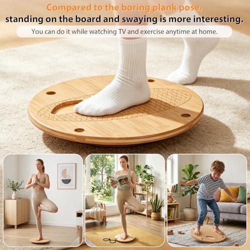 Wooden Wobble Balance Board, Balance Trainer for Kids,Toddlers,Teens