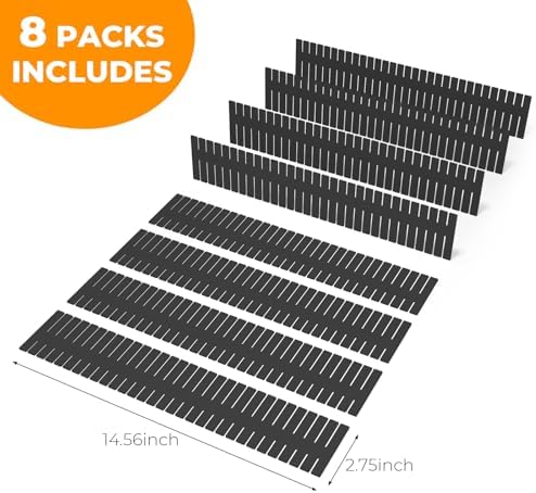 Adjustable Drawer Dividers, Cut to Fit Plastic Organizer Strips, 8-Pack