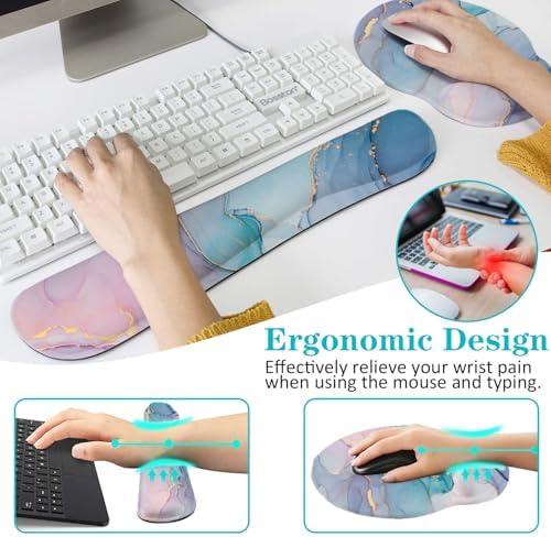 Lateefah Ergonomic Mouse Pad with Wrist Rest and Keyboard Wrist Rest Set