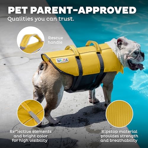 Outward Hound Granby Splash Dog Life Jacket, Life Vest, Yellow, X-Small