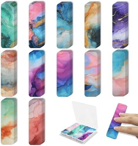 48 Pieces Anxiety Sensory Stickers with Storage Box - Sensory Stickers with 2 Textured Stickers for Adults Desk Fidget - Teacher Must Haves (Marble)