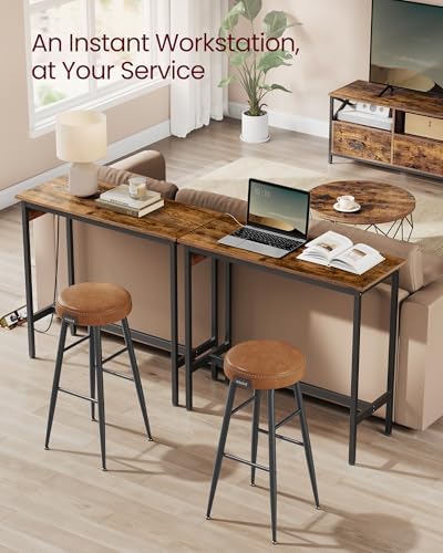 VASAGLE Bar Table with Power Outlets, Computer Desk, 39.4" W