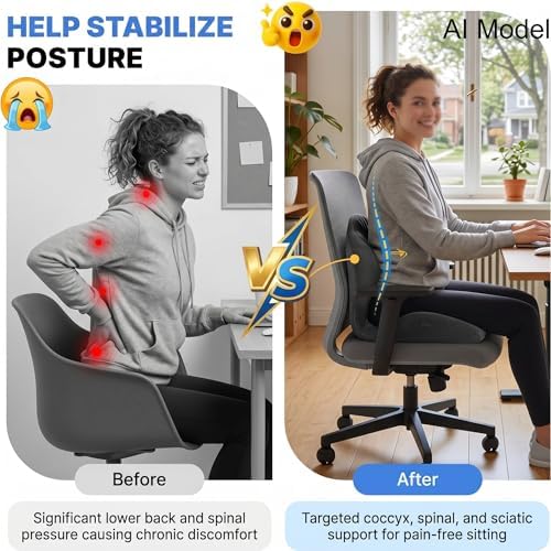 Ergonomic Memory Foam Seat Cushion with Back Support