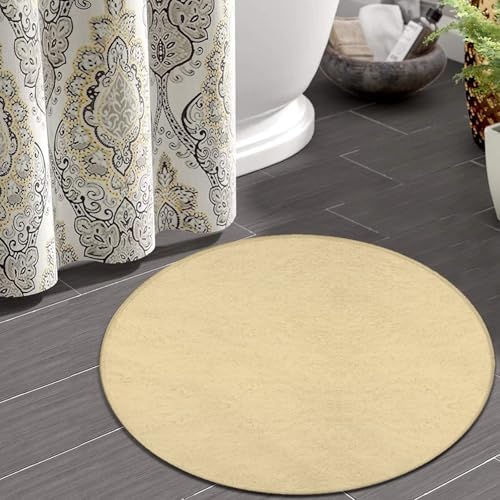 Large Round Area Rug Home Decor Modern Bathroom Rug Kitchen Office Circle Rug for Living Room Sofa Circle Cute Mat Yellow, 36inch